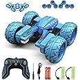 Amicool Remote Control Car Boy with Headlight, Hobby RC Car Stunt Kids Toy Gift for Boys Girls 6+ Years, Electric 4WD 2.4Ghz Double Side Rotating Race Vehicle 360° Flips Offroad Birthday Xmas