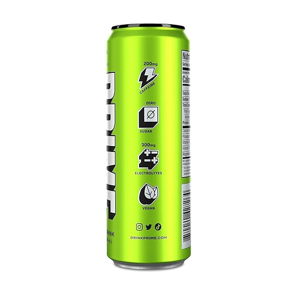 PRIME ENERGY LEMON LIME | ZERO SUGAR ENERGY DRINK | PREWORKOUT ENERGY | 200MG CAFFEINE WITH 355MG OF ELECTROLYTES AND COCONUT WATER FOR HYDRATION| VEGAN | GLUTEN FREE |12 FLUID OUNCE | 12 PACK