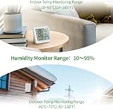 VOCOO Wireless Thermometer Hygrometer with 1 Remote Sensor Indoor Outdoor view 6