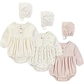 Ecojoy Newborn Baby Girl Bodysuit Suit Baby Clothes Short Sleeve 3 Outfit Bundle Mix Match