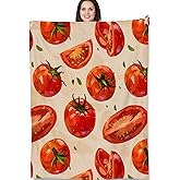 Turamurra Tomato Blanket Gifts - Tomato Soft Fleece Throw Blankets - Perfect for Kitchen Decor, Gardeners, and Food Lovers - 50x60 Inches