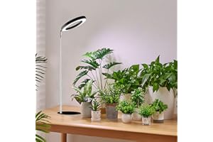 yadoker 72 LEDs Full Spectrum Plant Grow Light for Indoor Plants，Height Adjustable, 6.3" Aluminum Housing,Automatic Timer with 8/12/16 Hours,10-Level Brightness,Ideal for Small and Medium Plant Grow