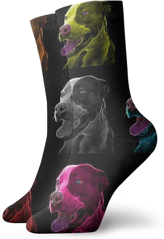 Pitbull Dog Art Men And Women Exquisite Cotton Socks, Work Socks