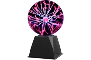 Gresus 6 Inch Plug-in Magic Plasma Ball Lamp - Touch & Sound Sensitive Interactive Plasma Lamp Nebula Sphere Globe, Science Educational Gift for Decorations/Parties/Bedroom