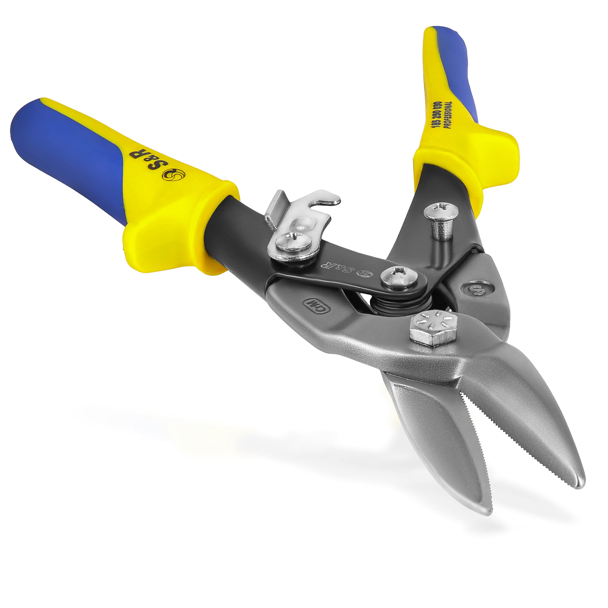 S&R Professional Aviation Tin Snips, 250mm – Straight Cut – Cr-Mo Steel – Universal Metal Shears for Cu, Steel, INOX – HRC 60–62