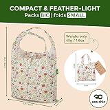 ECO CHIC Lightweight Foldable Reusable Shopping Bag Floral Beige 12L 15kg view 4