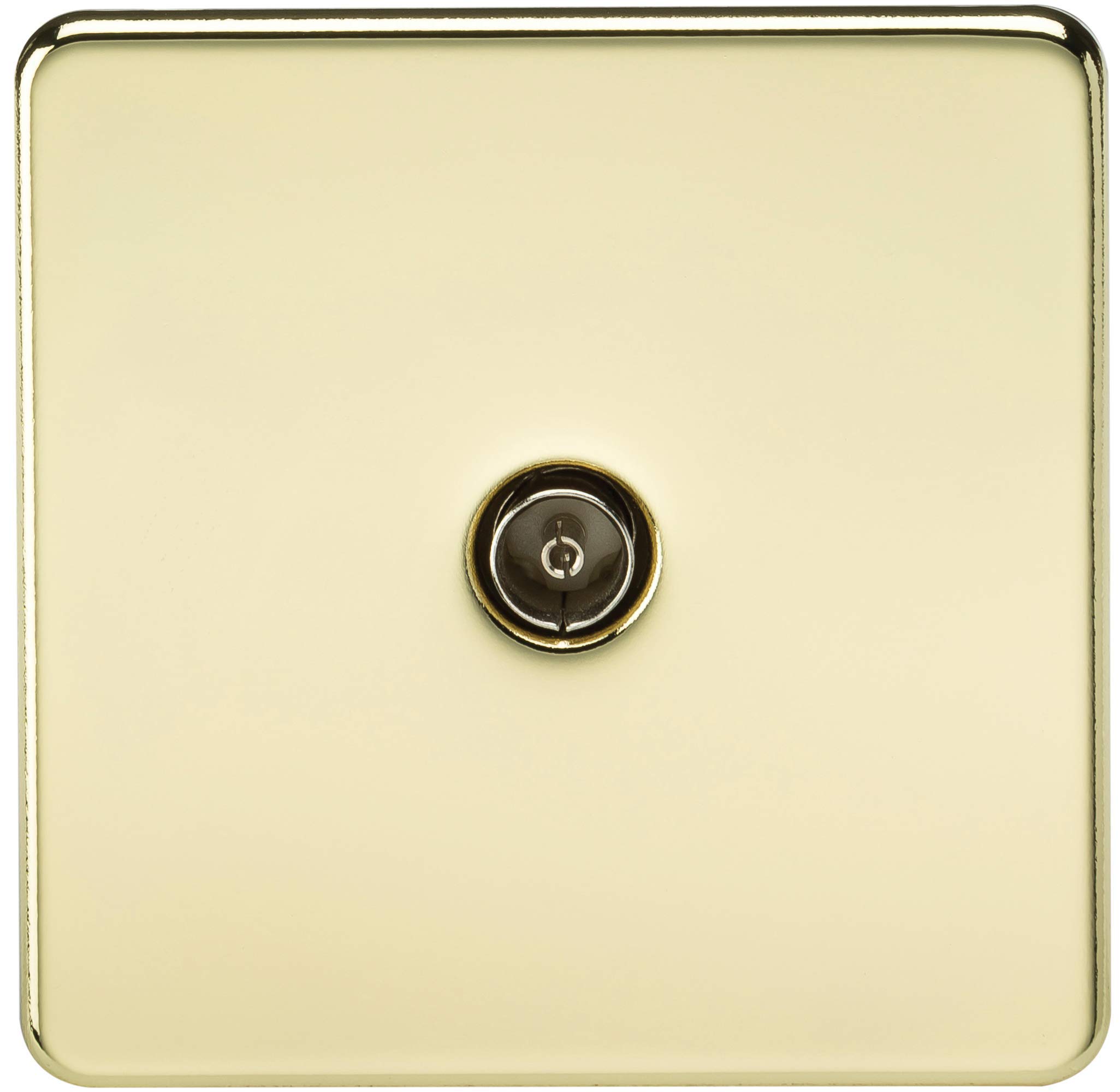 Knightsbridge SF0100PB (Non-Isolated) Screwless 1-Gang Tv Outlet, Polished Brass