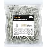 Jinzaaly Heat Shrink Butt Connectors, Insulated Waterproof Electrical Marine Automotive Tinned Copper Wire Crimp Terminals, B