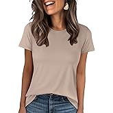 ANRABESS Women Short Sleeve Tops Summer Basic Tee Wrinkle-Free Trendy Cute T Shirts 2026 Spring Business Casual Outfits