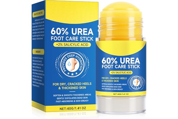 60% Urea with 2% Salicylic Acid Urea Foot Care Stick, Foot Cream Moisturizer for Dry Cracked Feet, Knees, Elbows, Hands,Moisturizes and Hydrates the Dry Skin,Callus Remover & Skin Softener -1.41oz
