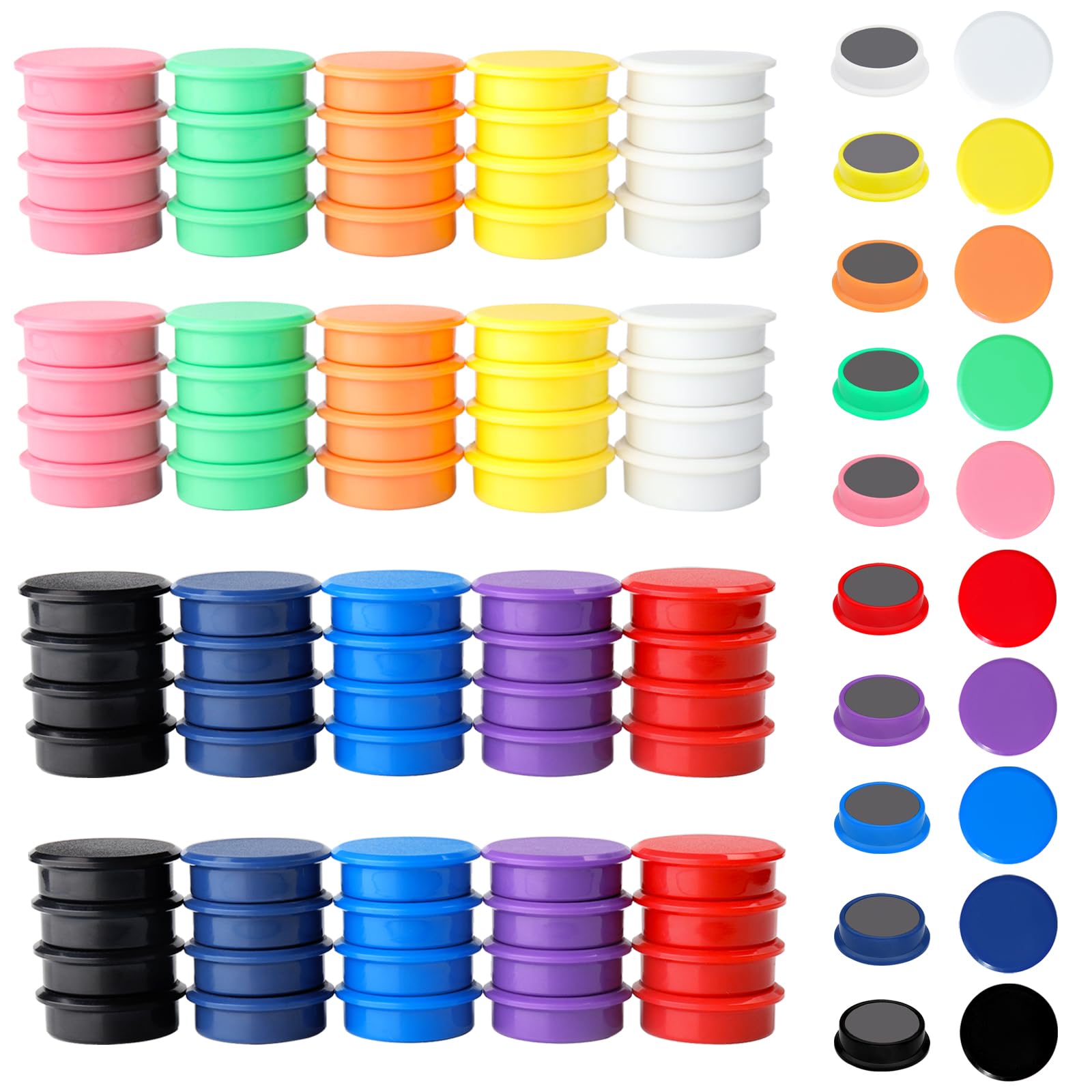 ZDZBLX Fridge Magnets 100 Pack, Strong Colourful Round Small Magnets for Whiteboard, Notice Board,Fridge,Office & Crafts, Cute Mini Magnets, Multicoloured Magnet for Classroom Home Kitchen, 10 Colours