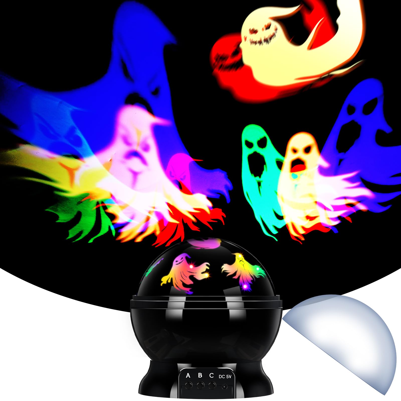 Photo 1 of Rossesay Halloween Projector Lights Indoor Scene LED Light Spooky Ghost Decorative Halloween Night Light Projector Lighting Projectors Lamp for Party Holiday Decor