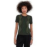 Vince Women's Hand Cut Argyle Short Sleeve