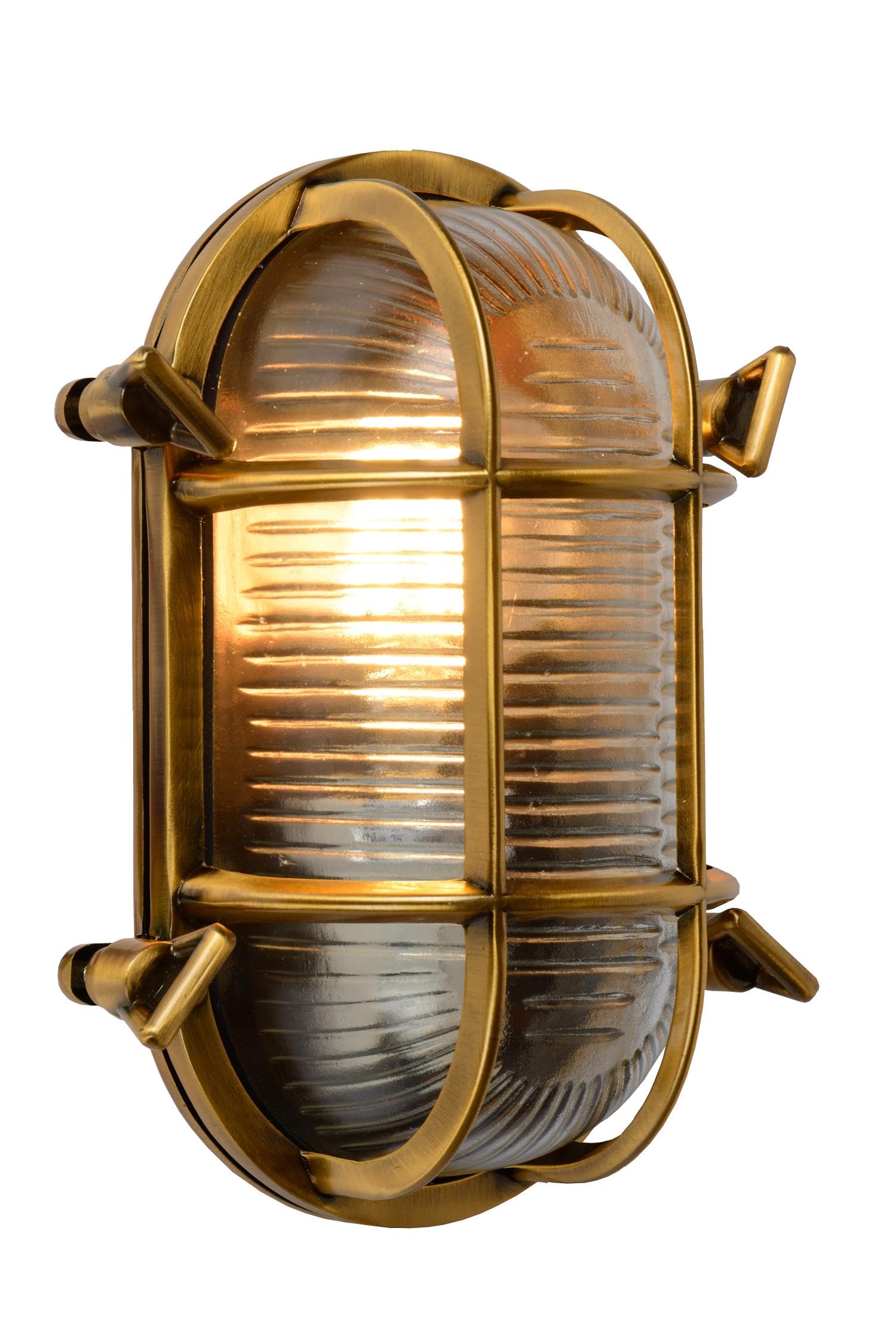LUCIDE Dudley - Wall Light Indoor/Outdoor - 1xE27 - IP65 - Matt Gold/Brass