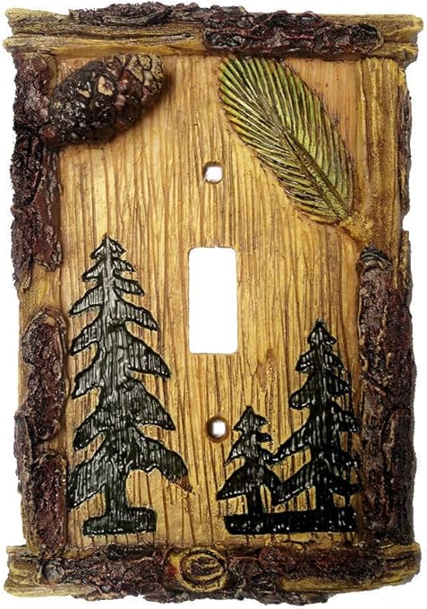 Pine Tree Single Light Switch Plate Cover Home Cabin Decor