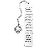 Metal Bookmark - Coworker Leaving Gifts for Women Men, Going Away Farewell Goodbye Gifts for Coworkers, You Will Be Missed Compass Bookmark, Retirement Gift for Boss Teacher Nurse Friend Coworker