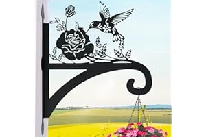 Beyoogeem Hanging Plant Hanger Bracket Plant Hooks for Hanging Baskets Heavy Duty Decorative Hummingbird Silhouette Wall Mounted Hanging Plant Hangers Outdoor for Flower Pot Bird Feeder Wind Chimes