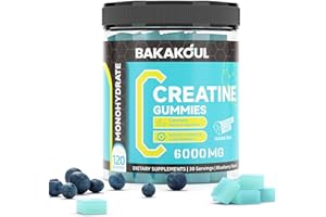 BAKAKOUL Creatine Monohydrate Gummies for Men & Women - 120 Sugar Free Gummies with Magnesium Glycinate, L-Threonate, L-Taurine + Vitamin B12 for Muscle Support, Energy Boost, 1 Pack