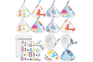 VEEVIIY 12 Pcs Flannel Pee Covers for Baby Boys with Storage Bag & Laundry Bag, Reusable Peepeeteepe Baby Boy, Strong Absorbent Pee Shield Pee Tent for Diaper Changes for New Parents Gift(B)