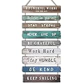 Inspirational Wall Art Decor for Office, Wooden Rustic Hanging Motivational Wall Art Decoration Sign, Inspiring Positive Quotes Wall Art for Home Living Room Bedroom Bathroom Classroom Gym 12