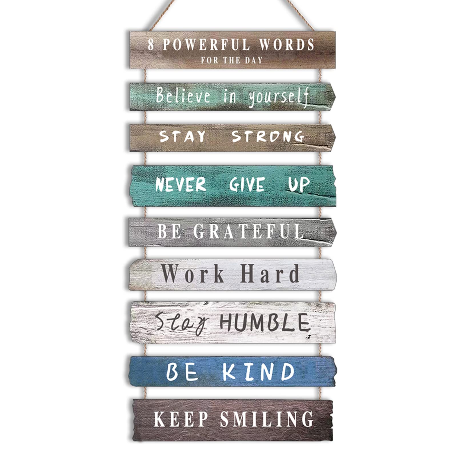 Photo 1 of Inspirational Wall Art Decor for Office, Wooden Rustic Hanging Motivational Wall Art Decoration Sign, Inspiring Positive Quotes Wall Art for Home Living Room Bedroom Bathroom Classroom Gym 12"x24"