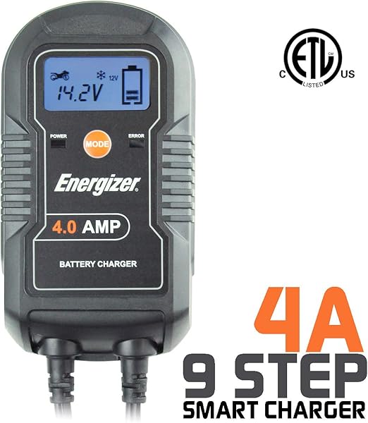 Energizer ENC4A 4Amp Battery Charger/Maintainer, Battery Chargers