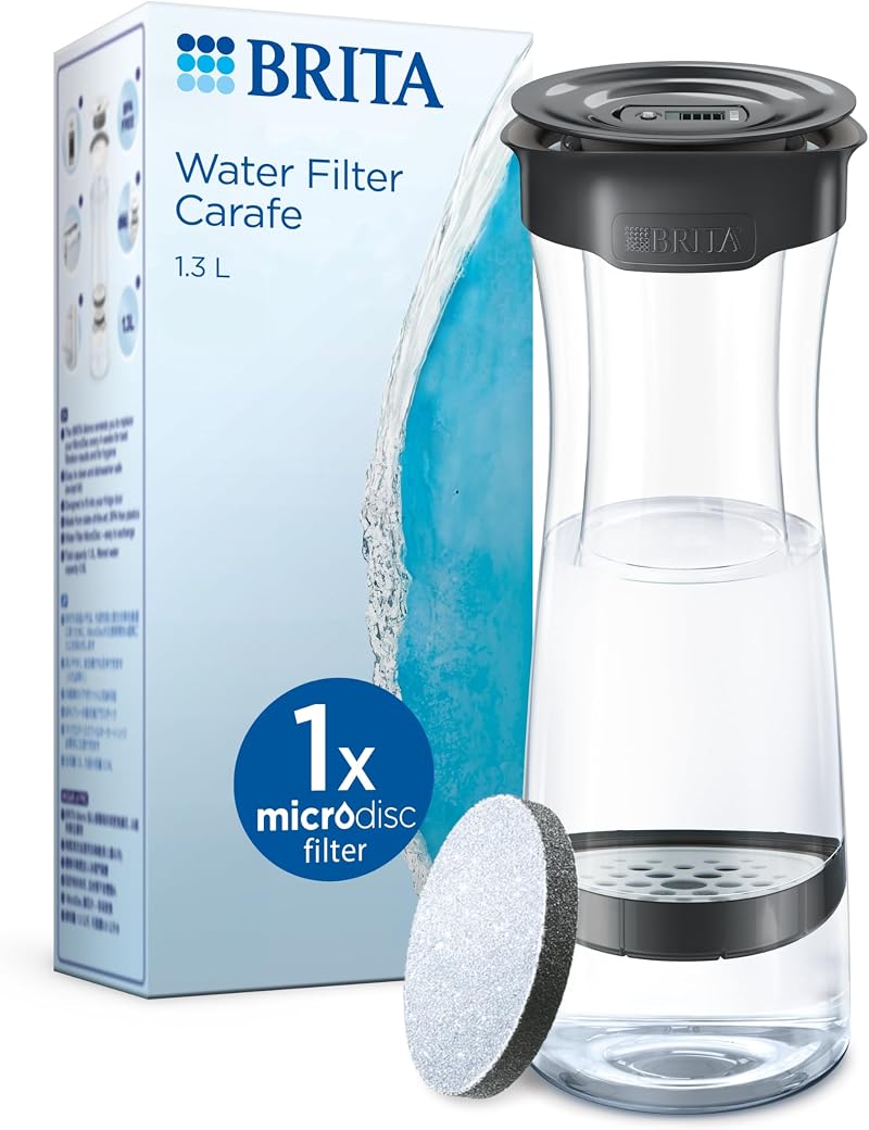 Brita Fill&Serve 1.3L Filter Jug Black with MicroDisc Water Filter
