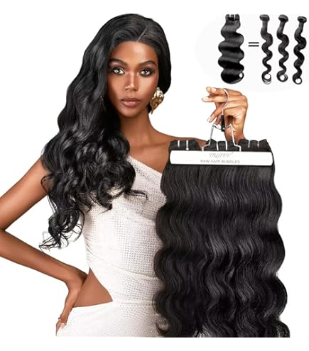 RAW INDIAN TEMPLE HAIR! Cuticle Aligned full bundles!??? Amazon.com : Raw Indian Temple Natural Wavy Unprocessed  main image 2