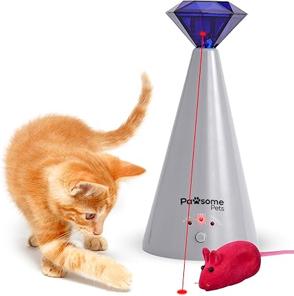 Pawsome Pets Jouet Laser Interactif Pour Chat Pointeur Laser Rotatif Automatique Pour Chaton Chien 3 Modes