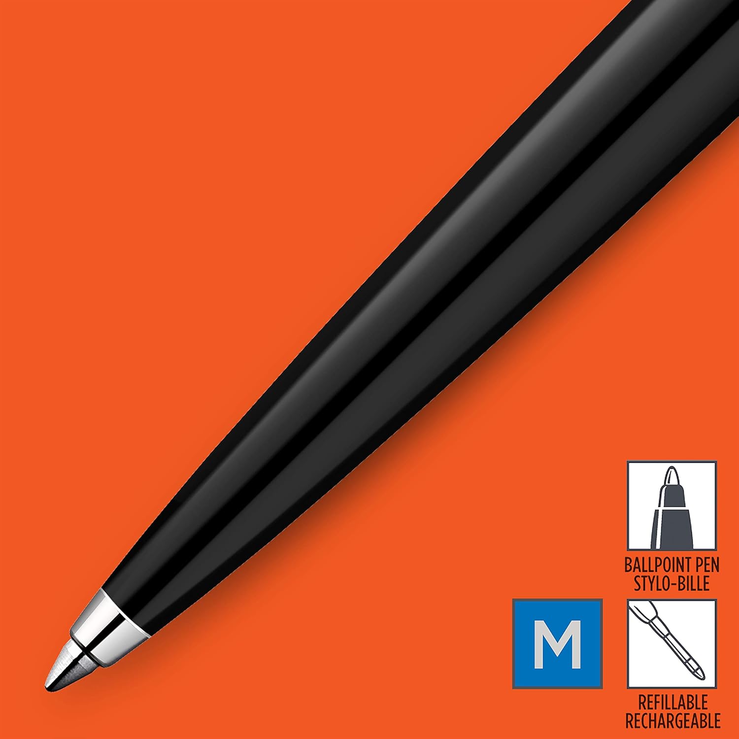 Parker Jotter Originals Ballpoint Pen, Classic Black Finish, Medium Point, Blue Ink, 1 Count: Office Products