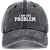 zcyhtqp, I am The Problem, Funny Baseball Cap, Funny Trucker Hats with Sayings, Humor Caps, Adjustable Cotton Baseball Cap Black