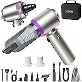 TANGOTOK 4-in-1 Cordless Car Vacuum & Compressed Air Duster, 20000PA Suction 80000RPM Brushless Motor, 3-Level LED Indicator for Sewing Machine Lint, Vinyl Records, PC Cleaning, Car Detailing (Purple)