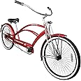 MICARGI 26-in Beach Cruiser Bike for Adults Chopper Stretch Bike with Hi Ten Steel Frame Single Speed Coaster Brake Complete Cruiser Bike Multiple Colors