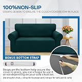 XINEAGE 1 Seater Stretch Jacquard Armchair Cover Blackish Green view 5