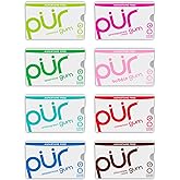 PUR Gum, Variety Pack, Xylitol Gum, No Artificial Flavor, 72 Count (8x9) | No Artificial Sweeteners, Vegan, Sugar Free, Gluten Free, Soy Free, Nut &amp; Peanut Free, Swiss Made, Keto Friendly chewing gum