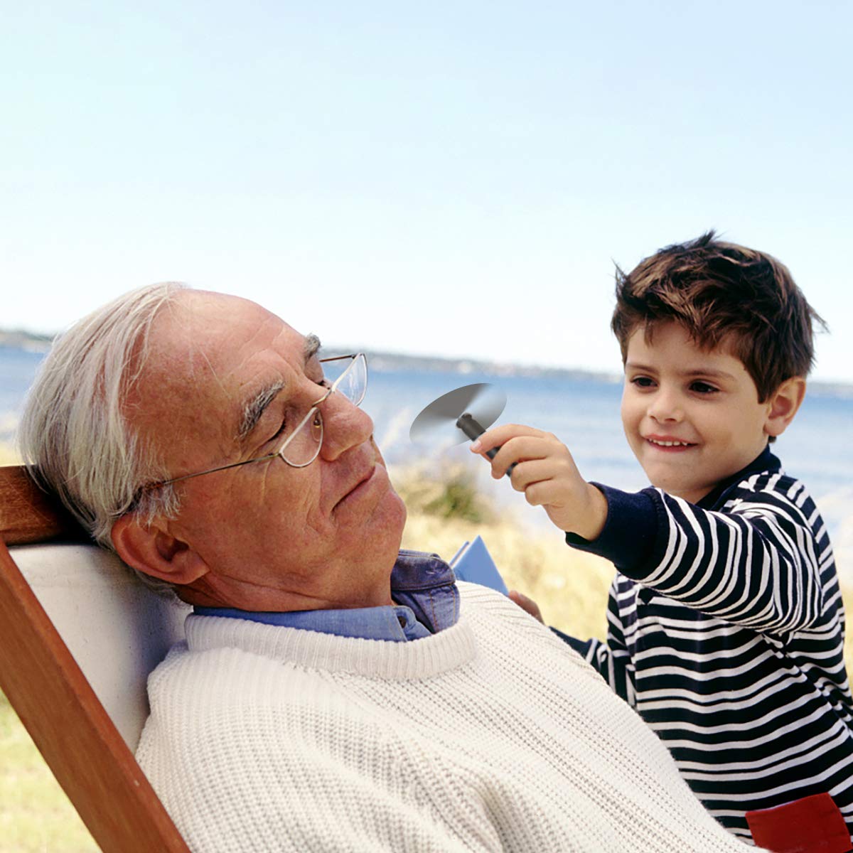 GS GLOWSEEN Pocket Fan, Mini Portable Handheld Battery Powered Cooling Fan For Women Men Reading Home Office Travel Camping