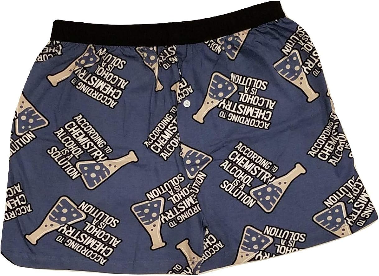 Fun Boxers Mens Fun Prints Boxer Shorts Alcohol is A