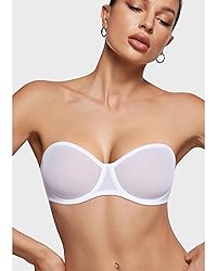 INLYRIC Women's Sheer Strapless Bras Mesh Sexy