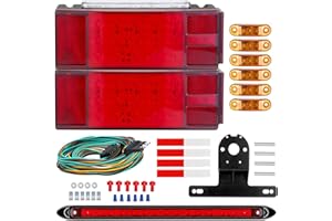 LED Boat Trailer Lights, Submersible LED Trailer Light Kit w/Wiring Harness Combined Stop Tail Lights, Amber Side Marker Ligh