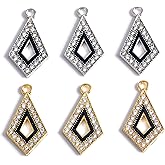 stino 40 Pieces Rhinestone Charms, Turtle Heart & Rhombus Jewelry Making Supplies, Silver & Gold Plated Crystal Pendants