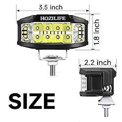 HOZILIFE 3 Inch LED Pods, 2PCS 40W 12V Flood Spot