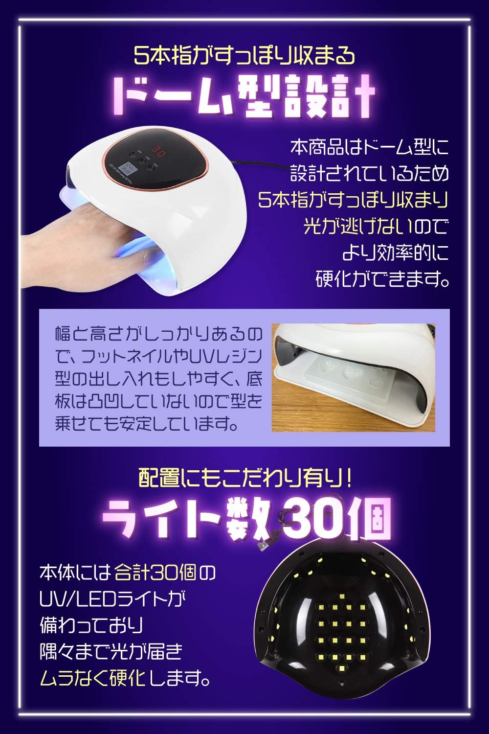 Amazon Co Jp Mykym Uvライト レジン用 Uvレジン ジェルネイル ネイルドライヤー 90w 最新機種 Pink Diy 工具 ガーデン