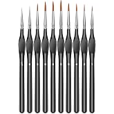 10Pcs Micro Paint Brushes Set with Triangular Handles - For Acrylic, Watercolor, Crafts, Models