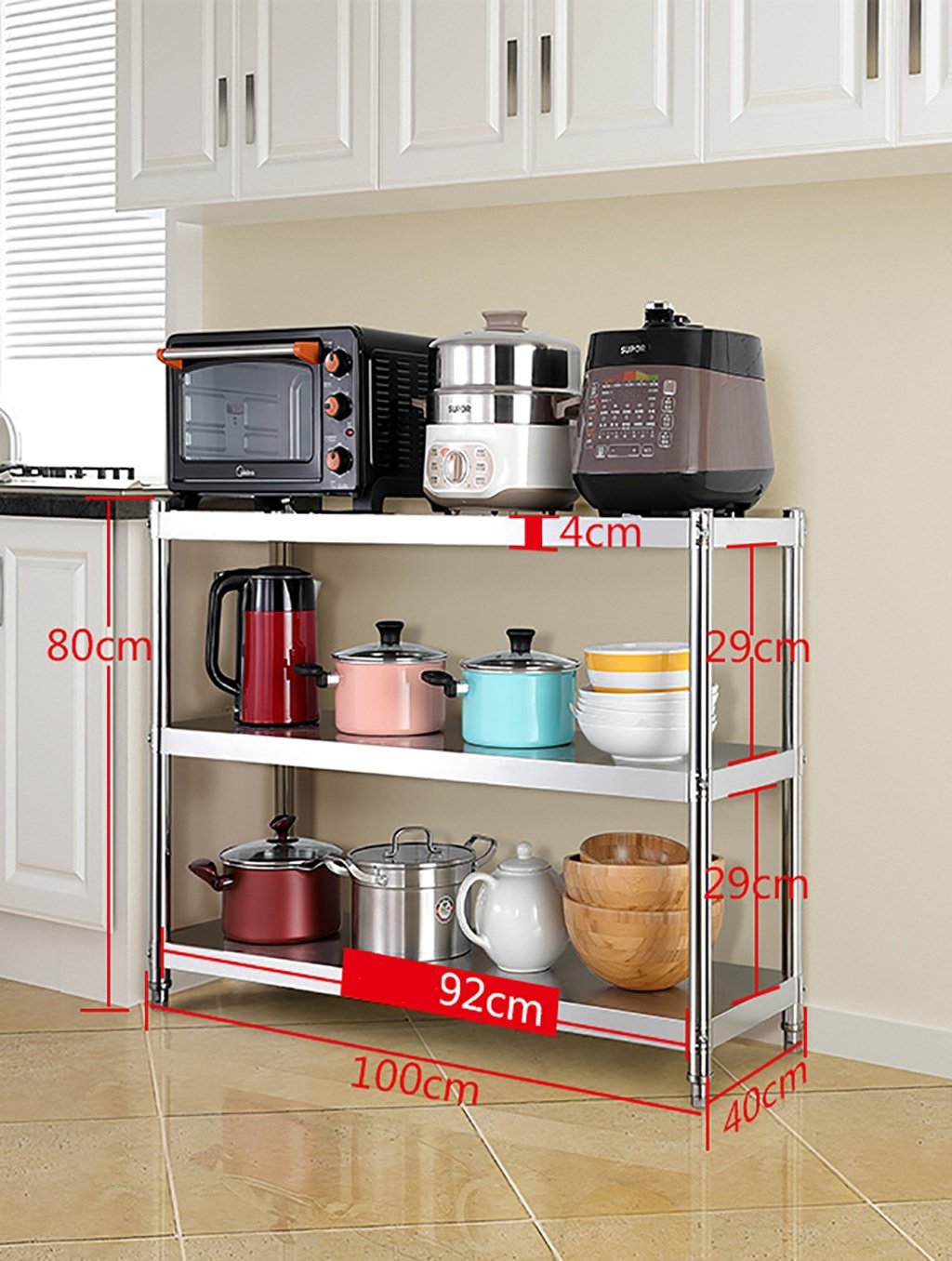 Kitchen Storage Kitchen Shelf Floor Microwave Storage Shelf 3Storey