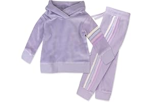HonestBaby Velour Pullover Hoodie and Zip Front Sweatshirt and Jogger Sweatpants Set Baby, Toddler, Boys, Girls