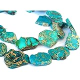 10pcs Adabele Natural Grade A Ocean Blue Impression Aqua Terra Jasper Smooth Free Form Sea Sediment Healing Gemstone Flat Sla