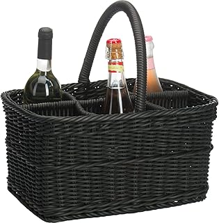 Saleen Flaschen-Korb für bis zu 6 Flaschen, Gastrotauglich, Rechteckig, 30 x 29 x 20 cm, Kunststofffaser, Schwarz, 02011619101
