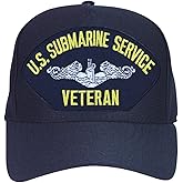 U.S. Navy Submarine Service Veteran Baseball Cap. Navy Blue. Made in USA