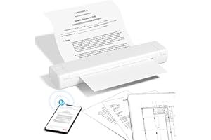 PokeLabel Portable Thermal Printer Wireless Travel，Inkless Printer M08F，Bluetooth Mobile Printer Support 8.5'' X 11'' US Letter，Tattoo Stencil Printer Compatible w/ Android & iOS Phone & Laptop，White