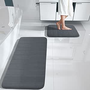 Amazon.com: Yimobra Large Bath Mat Set, Soft 2 Pieces Memory Foam ...